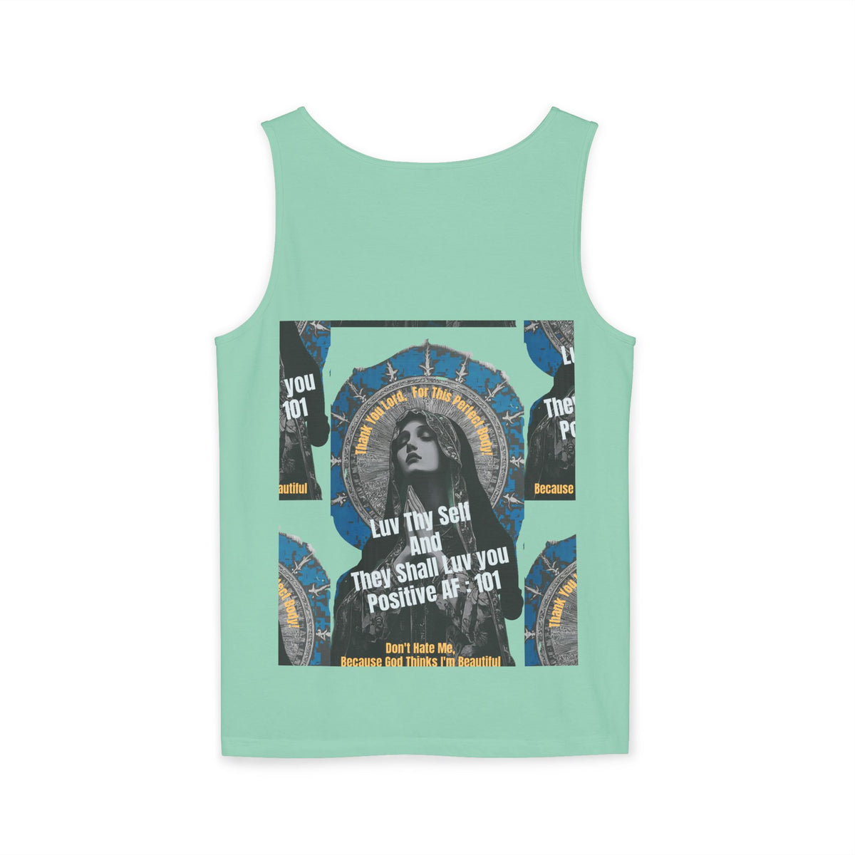 Spiritual Vintage Portrait Tank Top — "Love Thy Self" Inspirational Graphic