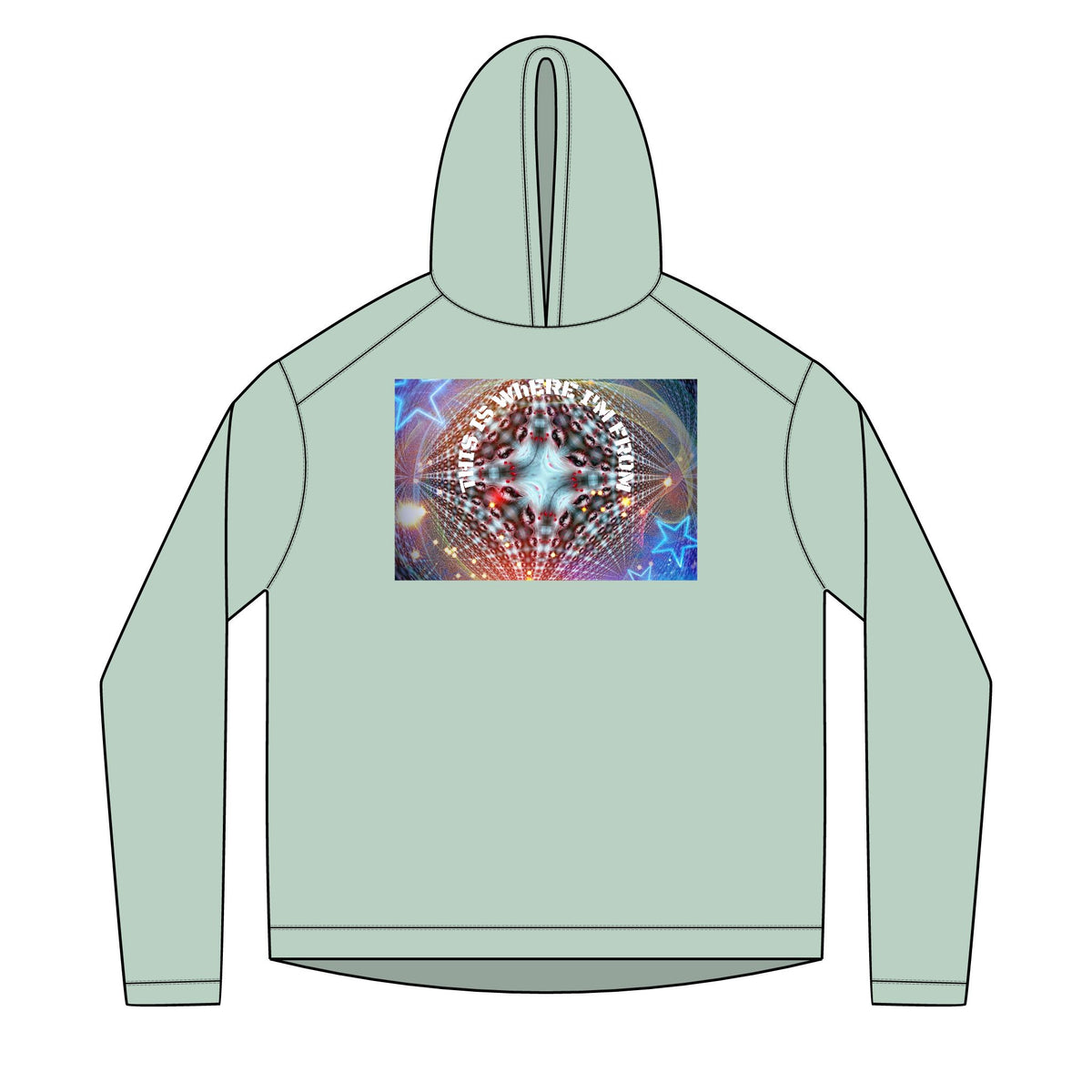 Solar Mandala Hoodie — "This Is Where I'm From" Psychedelic Graphic Hoodie