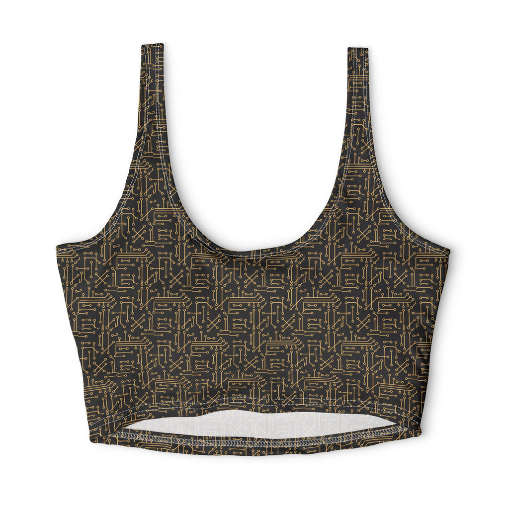 Gold Circuit Board — Matching Sports Bra (Small Print)