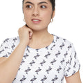 Women's Short Sleeve Shirt with Delicate Floral Pattern