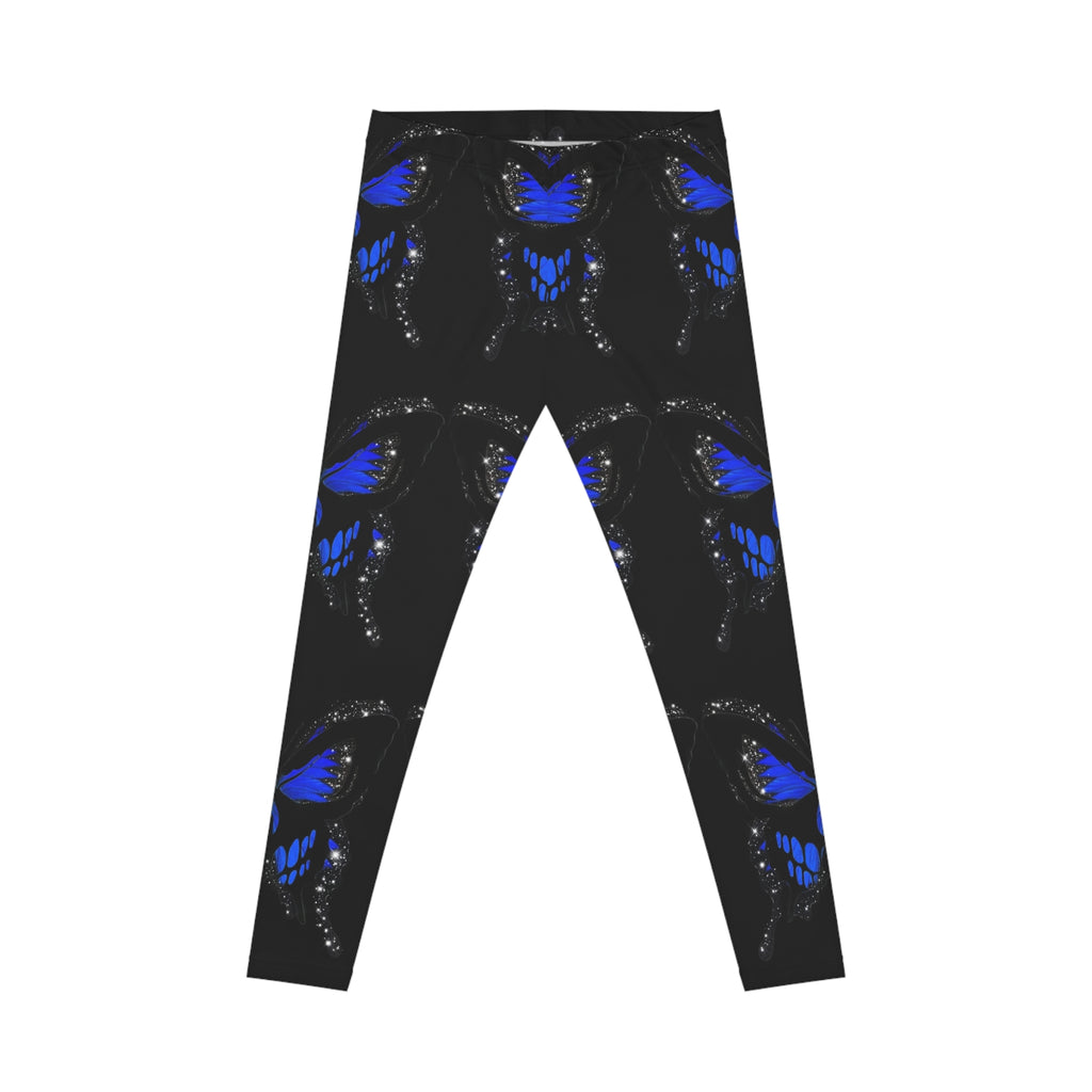 Blue Monarch Butterfly Leggings — Women's All-Over Print Casual Yoga Pants