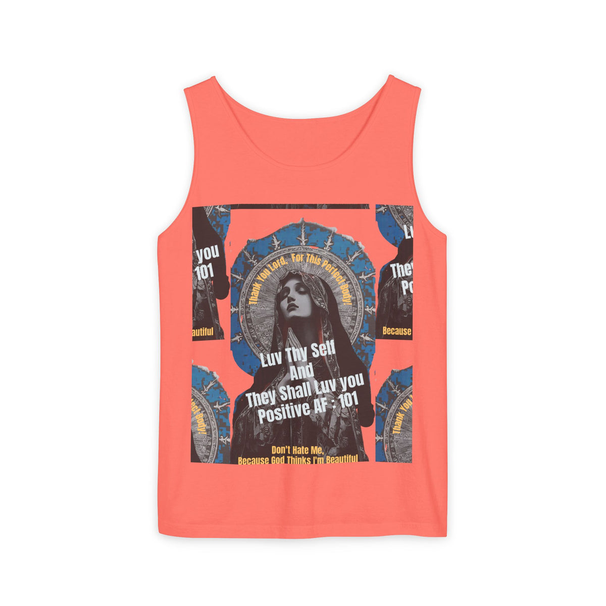 Spiritual Vintage Portrait Tank Top — "Love Thy Self" Inspirational Graphic