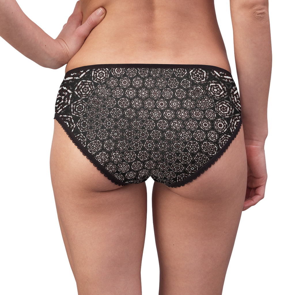 Women's Briefs – Black & Gray Boho Geometric Pattern