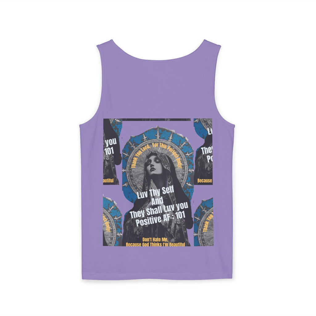Spiritual Vintage Portrait Tank Top — "Love Thy Self" Inspirational Graphic