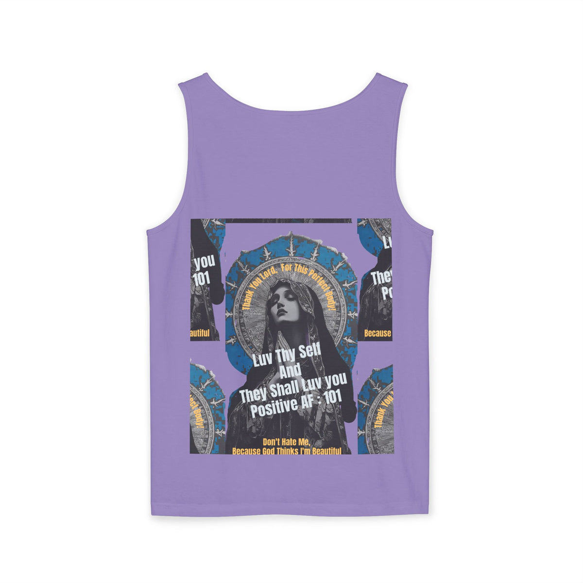 Spiritual Vintage Portrait Tank Top — "Love Thy Self" Inspirational Graphic