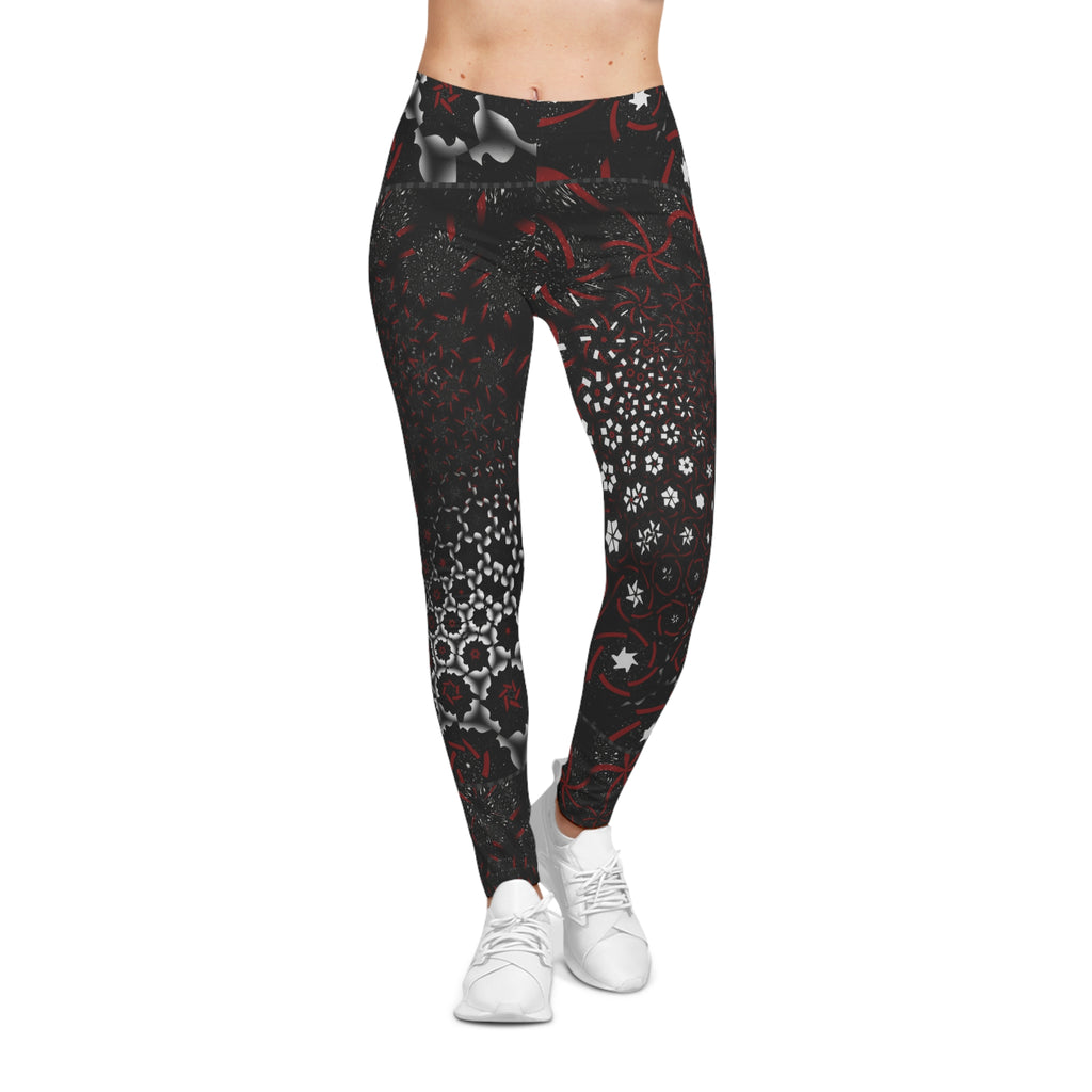Gothic Black and Red Pattern Women's Leggings