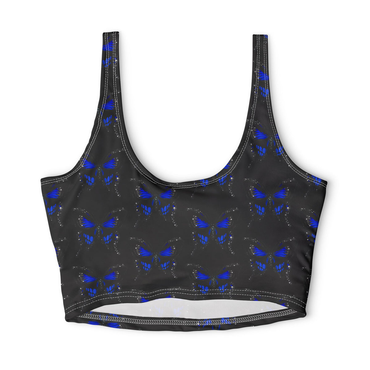 Blue Monarch Butterfly — Matching Sports Bra (Small Print)