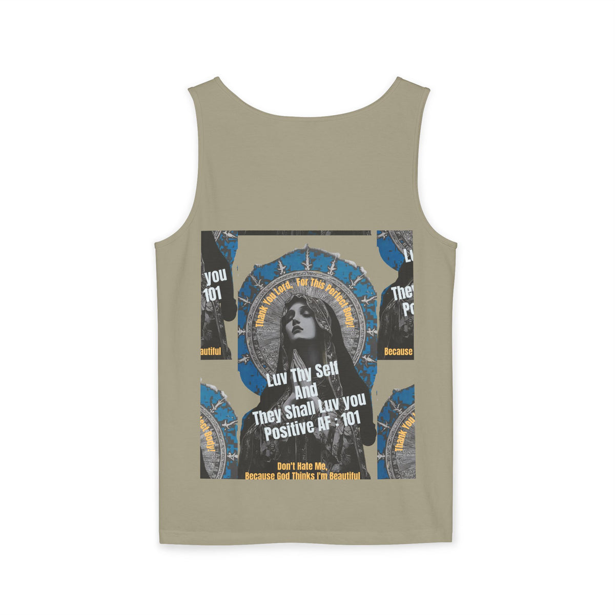 Spiritual Vintage Portrait Tank Top — "Love Thy Self" Inspirational Graphic