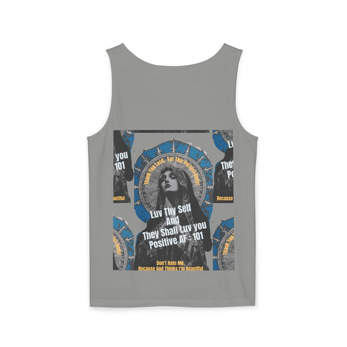 Spiritual Vintage Portrait Tank Top — "Love Thy Self" Inspirational Graphic