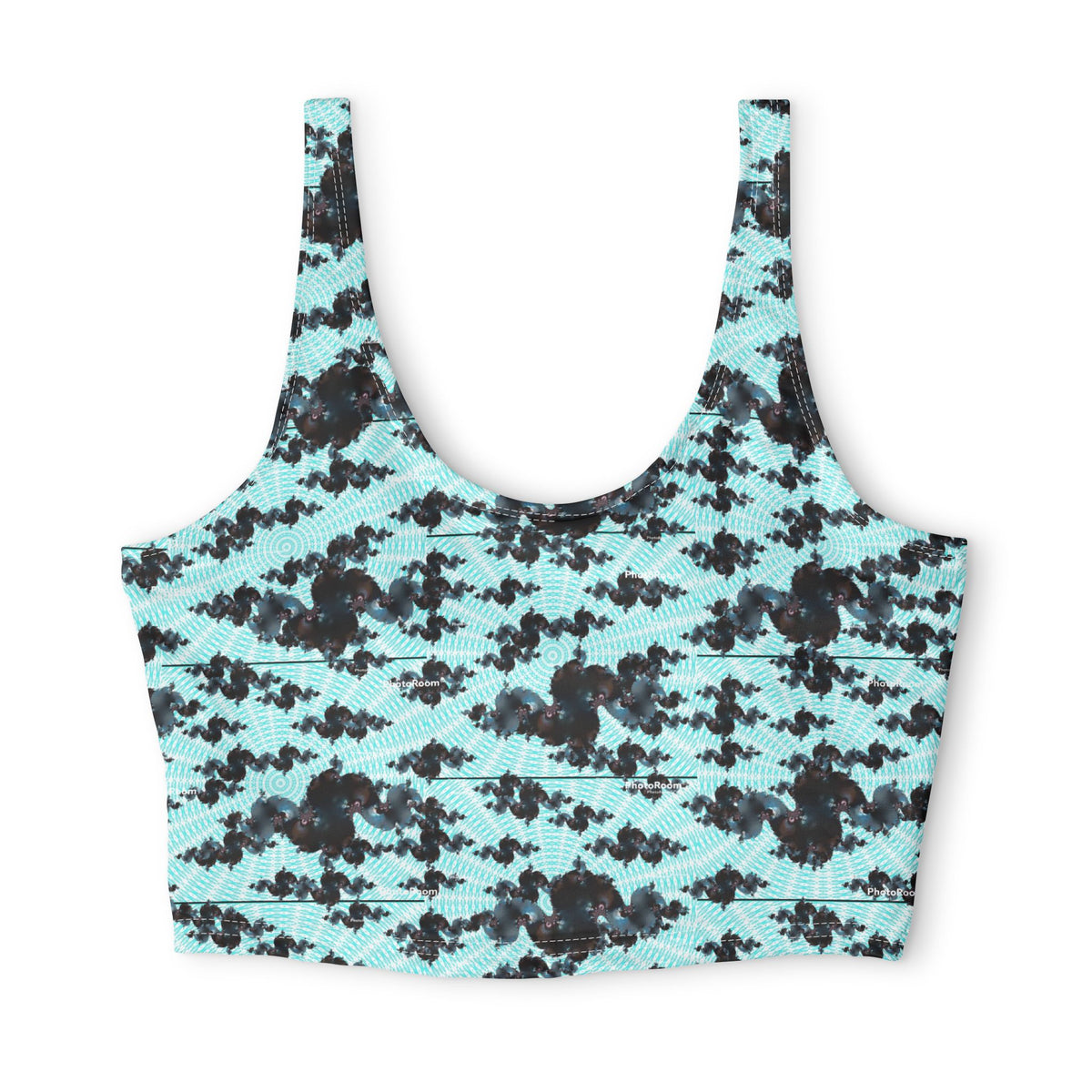 Aqua Swirl Floral — Matching Sports Bra (Big Print)
