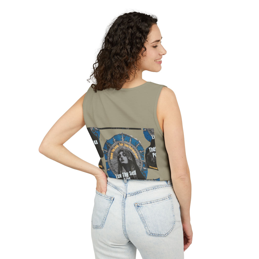 Spiritual Vintage Portrait Tank Top — "Love Thy Self" Inspirational Graphic