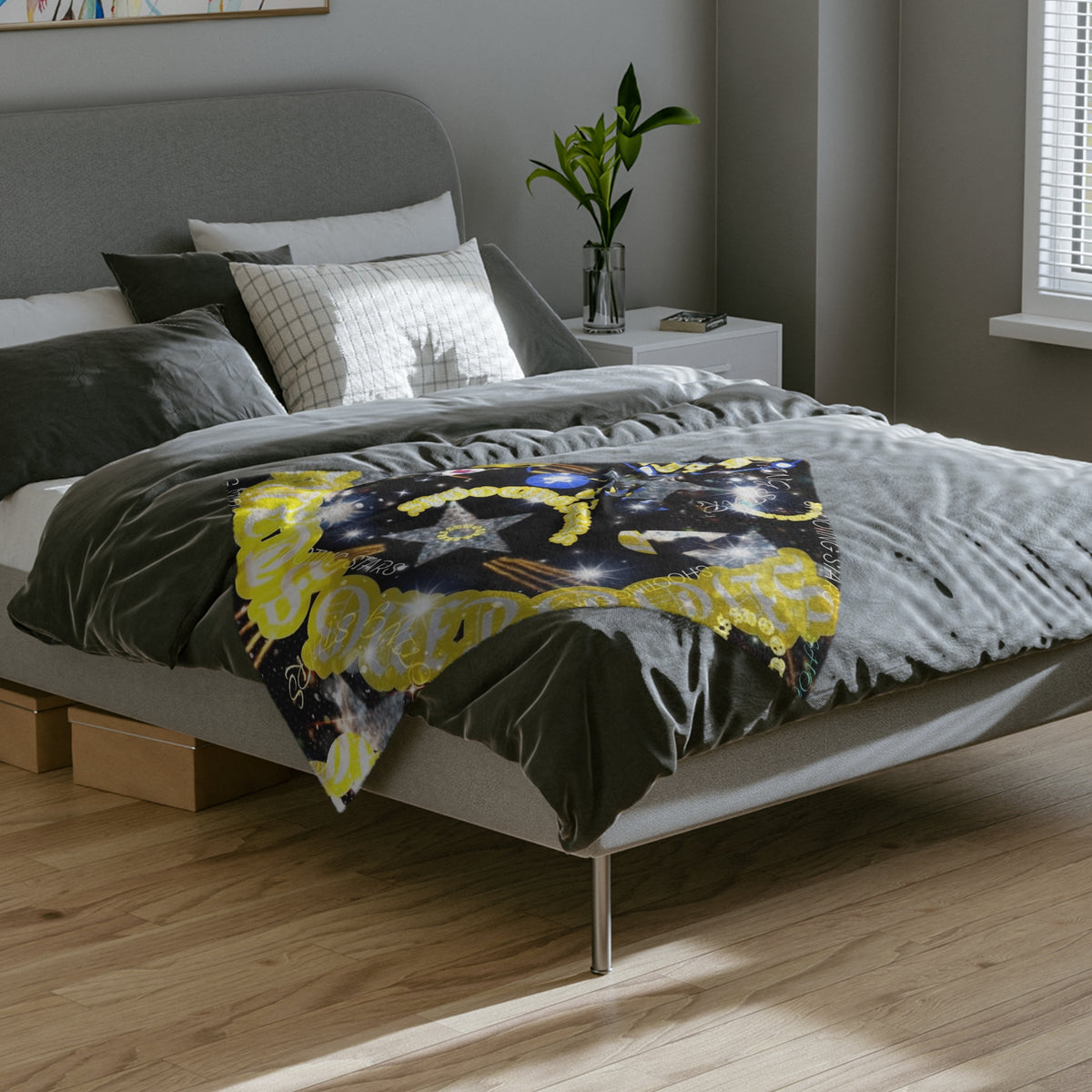 Galaxy Star Spiral Velveteen Microfiber Blanket