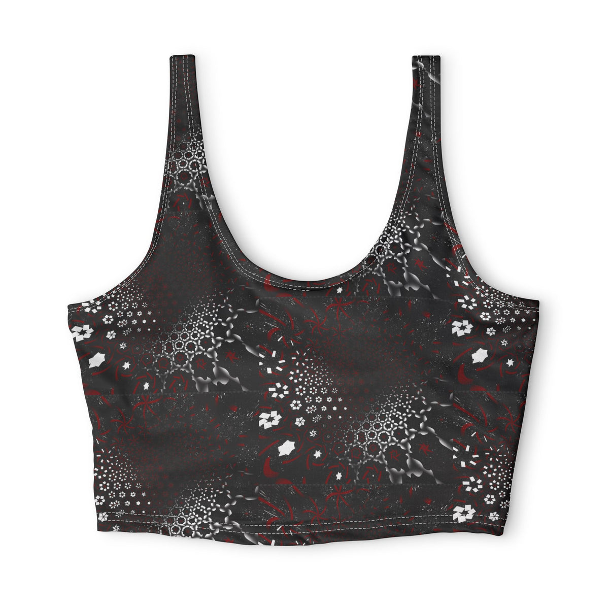 Gothic Black and Red Pattern — Matching Sports Bra (Big Print)