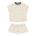 Starry Night Women's Short Pajama Set — Gold & Grey Celestial Print