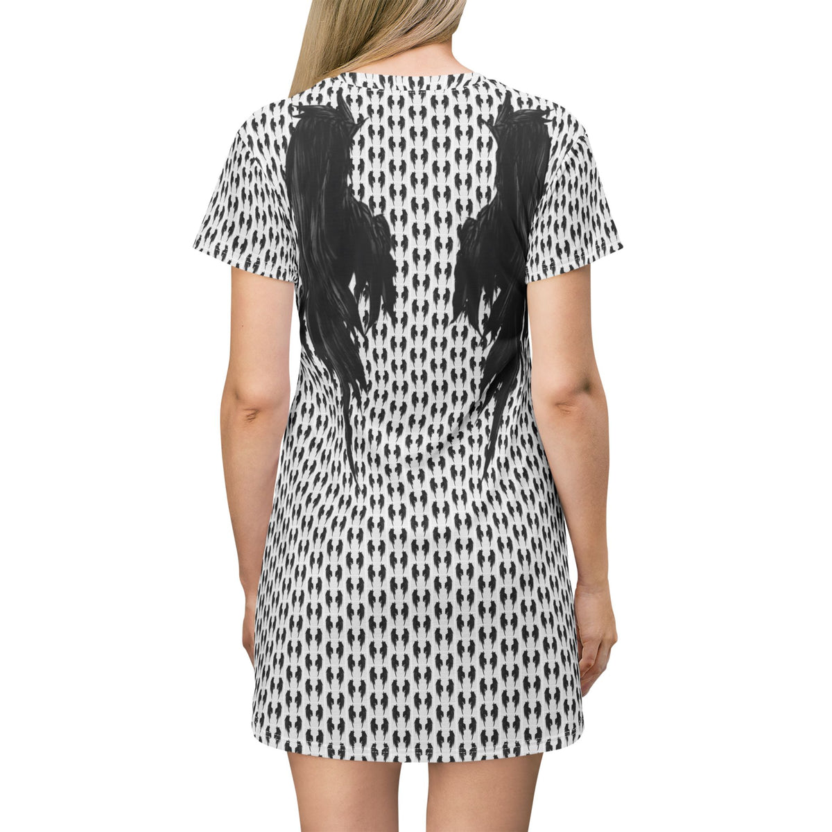 Black Angel Wings T-Shirt Dress
