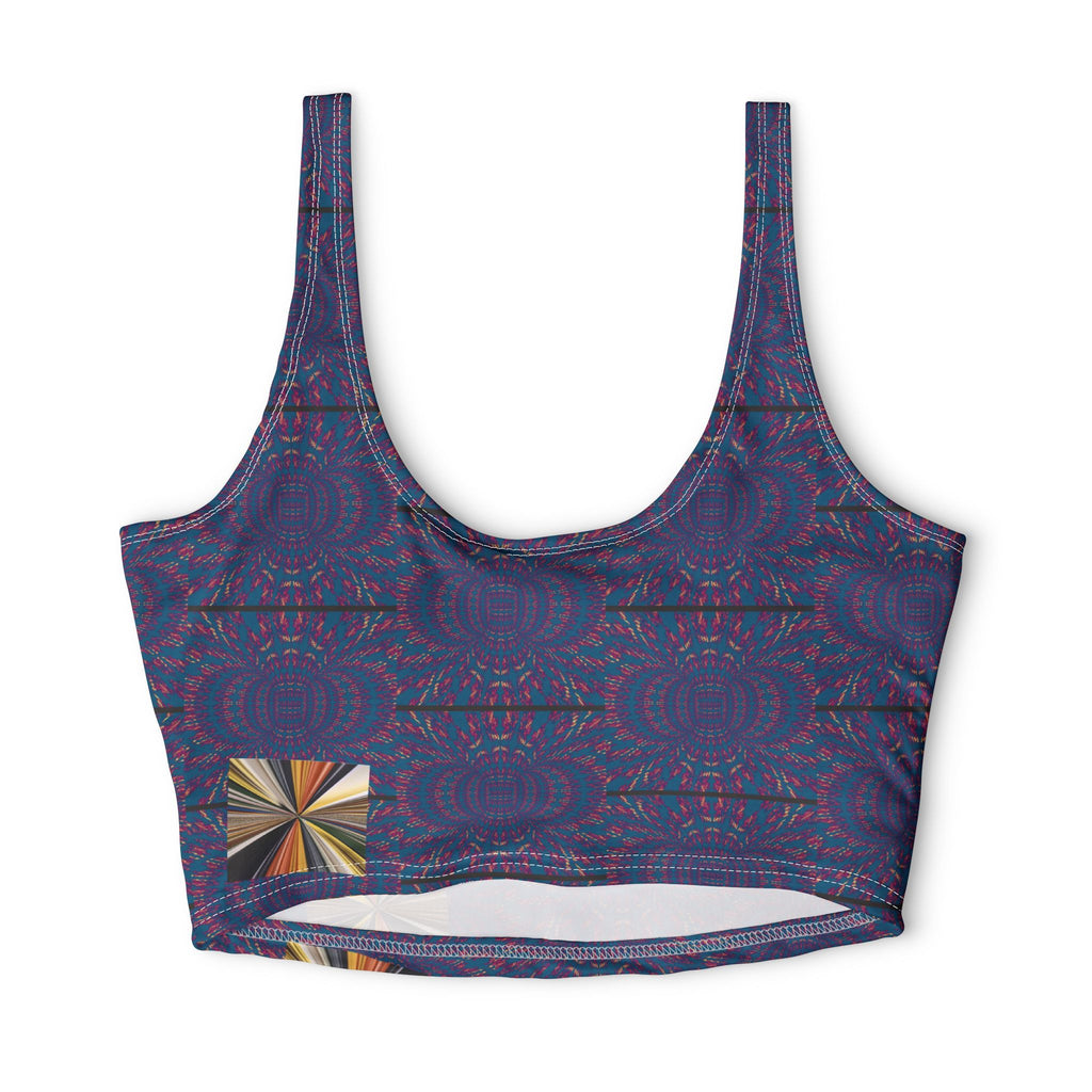 Blue Floral Mandala — Matching Sports Bra (Big Print)