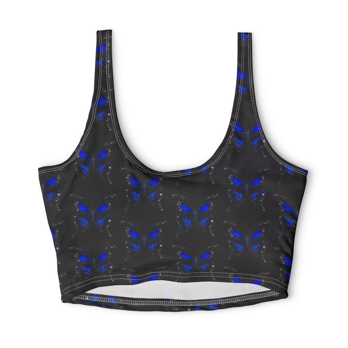 Plus Size Blue Butterfly — Matching Sports Bra (Small Print)