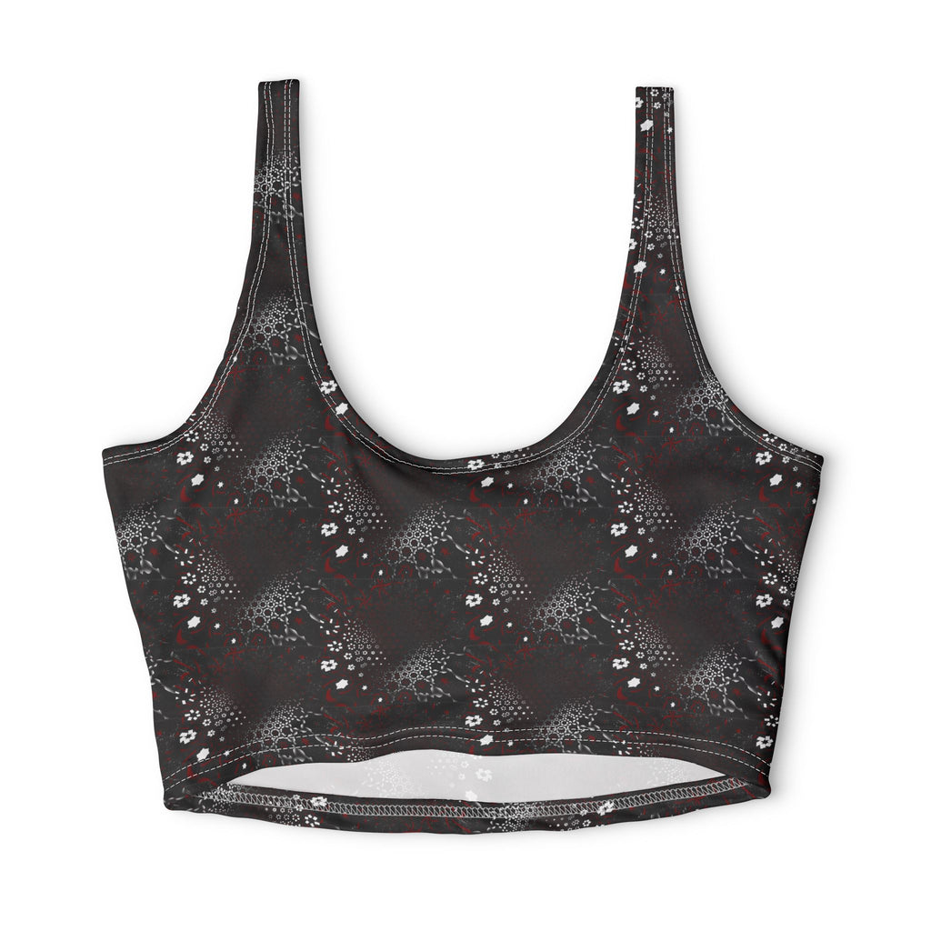 Gothic Black and Red Pattern — Matching Sports Bra (Small Print)