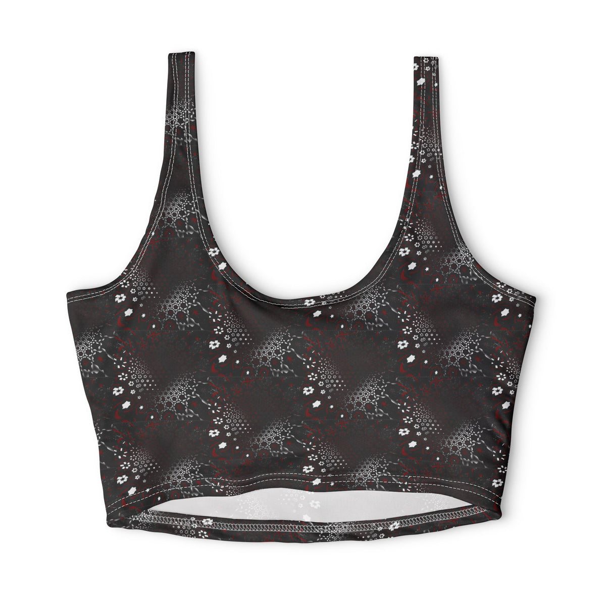 Gothic Black and Red Pattern — Matching Sports Bra (Small Print)