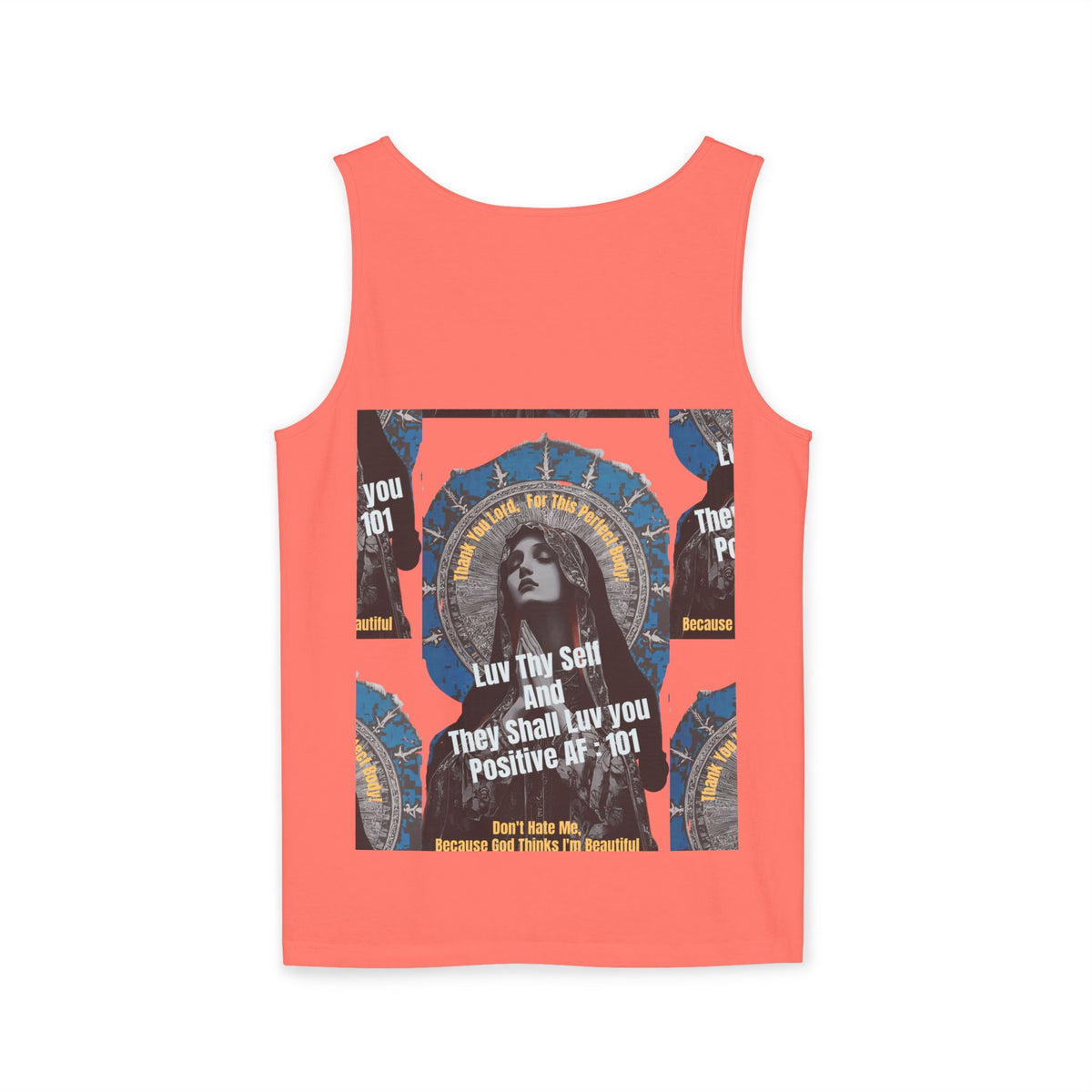 Spiritual Vintage Portrait Tank Top — "Love Thy Self" Inspirational Graphic