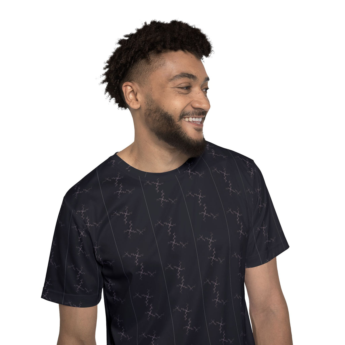 Black Abstract Pattern Sports Jersey