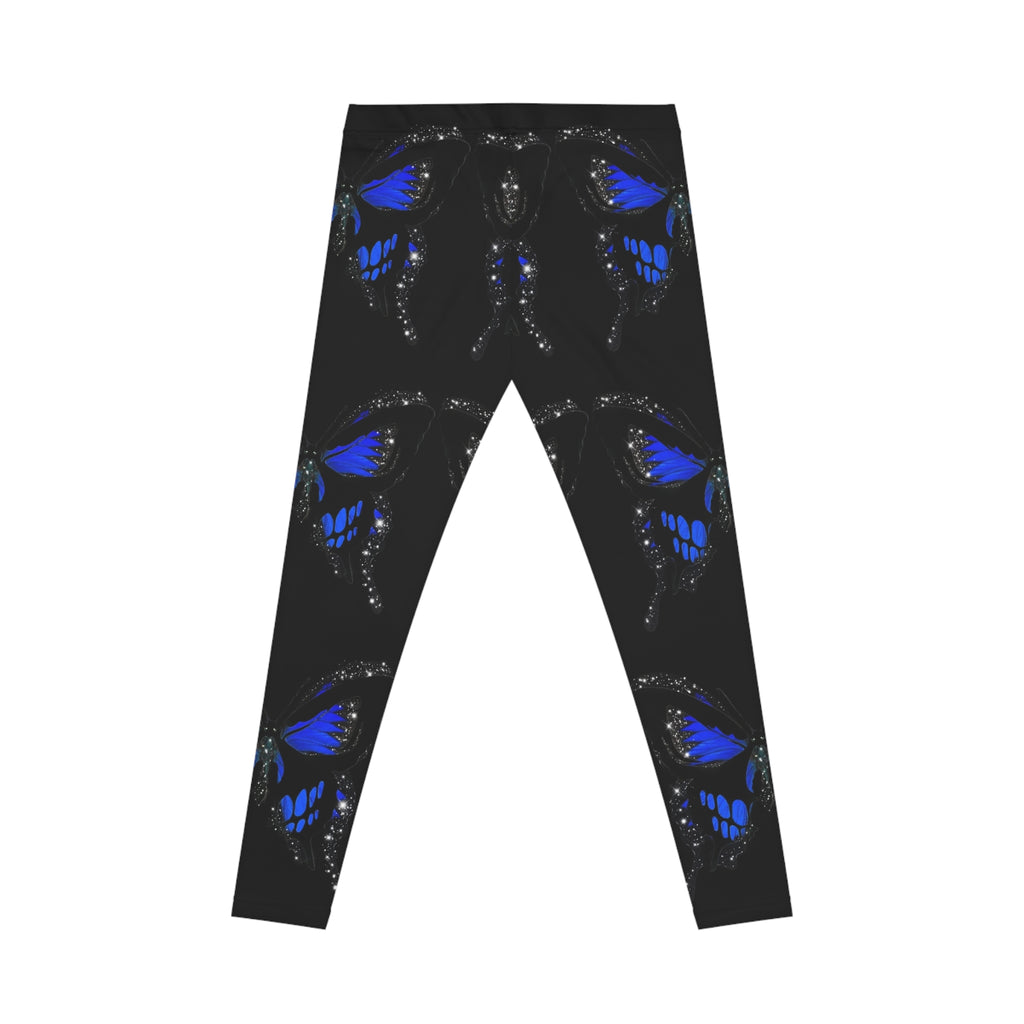 Blue Monarch Butterfly Leggings — Women's All-Over Print Casual Yoga Pants