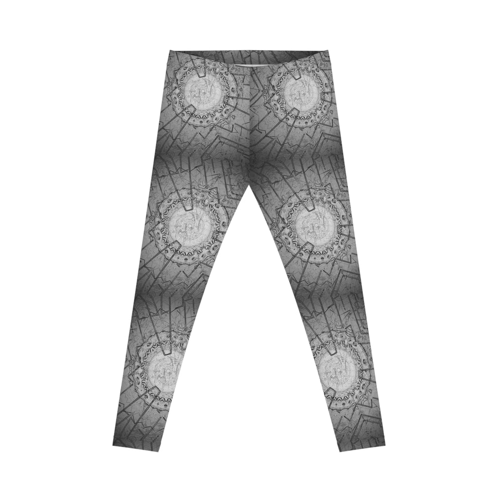 Mandala Grey All-Over Print Leggings — Boho Yoga & Casual Wear