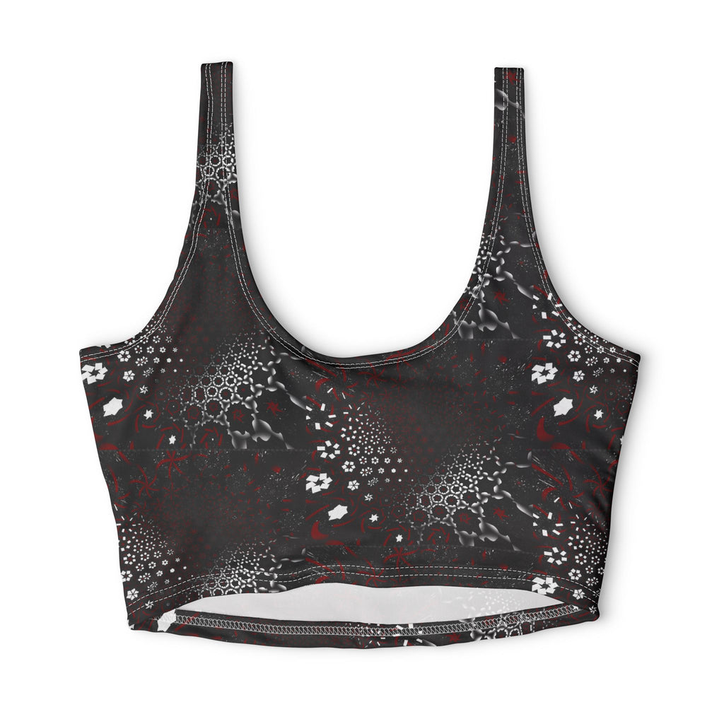 Gothic Black and Red Pattern — Matching Sports Bra (Big Print)