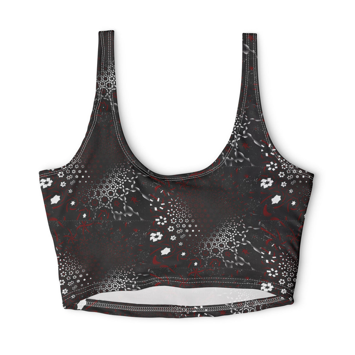 Gothic Black and Red Pattern — Matching Sports Bra (Big Print)