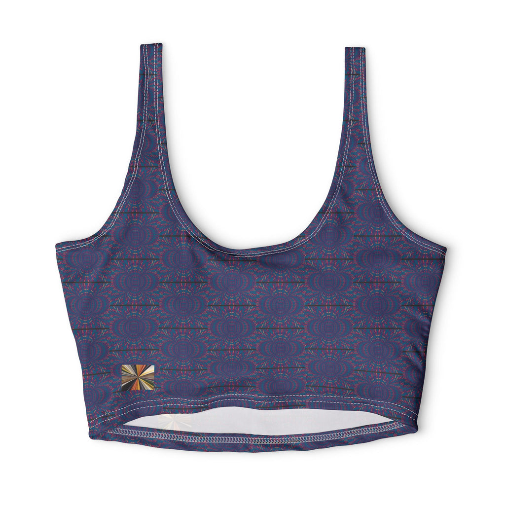 Blue Floral Mandala — Matching Sports Bra (Small Print)