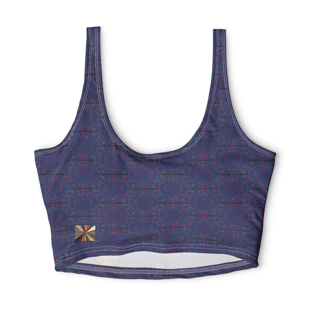 Blue Floral Mandala — Matching Sports Bra (Small Print)