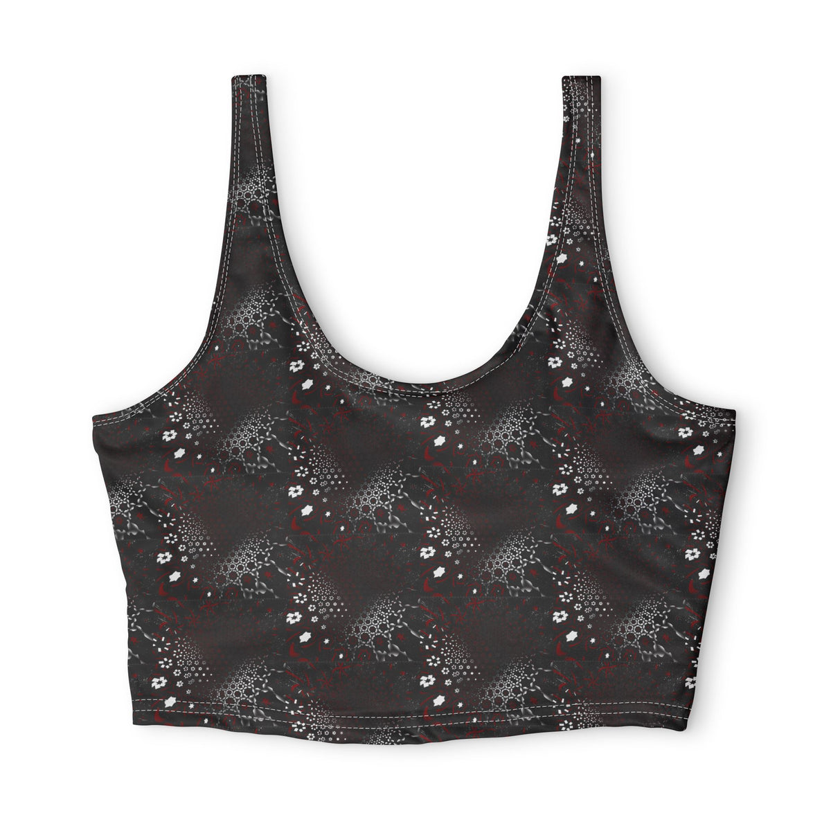 Gothic Black and Red Pattern — Matching Sports Bra (Small Print)